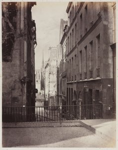Rue Jean-de-Beauvais. Utsikt fra Rue des Écoles mot Boulevard Saint-Germain, under arbeid av Charles Marville