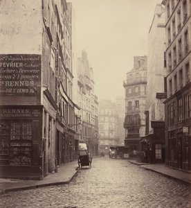 Rue des Lombards, sett fra rue des Lavandières Sainte-Opportune av Charles Marville