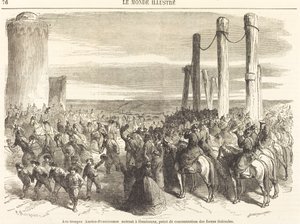 Østerriksk-prøyssiske tropper kommer inn i Hamburg ... [øverste halvdel] av Charles Maurand after Godefroy Durand