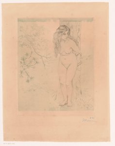 Eva lener seg mot et tre av Charles Maurin (signed by artist)