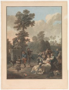 Fire scener av landsbyliv trommelen Le Tambourin Fire sjangerscener av landsbylivet (serietittel) av Charles Melchior Descourtis