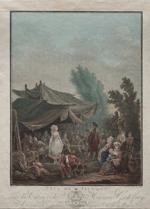 Landsbybryllup, 1785. av Charles Melchior Descourtis