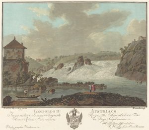 Falls of Schaffhausen av Charles Melchior Descourtis after Friedrich Rosenberg after Johann Heinrich Troll