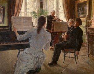 Kvartetten (olje på panel)