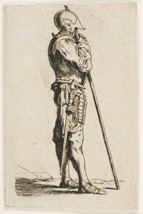 En soldat som står, i profil av Charles Meryon