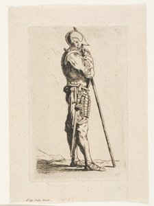 En soldat som står, i profil av Charles Meryon