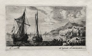 Calais - Flushing Boats, 1850. av Charles Meryon