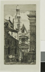 St. Etienne du Mont-kirken, Paris av Charles Meryon
