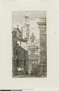 St. Etienne du Mont-kirken, Paris av Charles Meryon