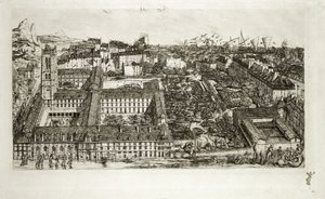 College Henri IV og Lycee Napoleon, 1864 av Charles Meryon