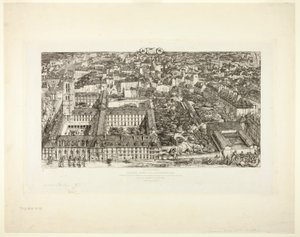 College Henry IV (eller Lycée Napoléon), Paris av Charles Meryon