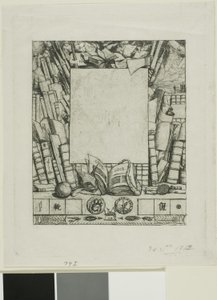 Design for en ramme for portrettet av Armand Guéraud av Charles Meryon