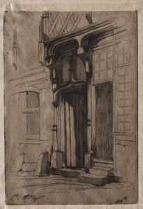 Døråpning til et gammelt kloster i Rue Mirabeau, Bourges av Charles Meryon