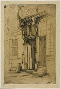 Døråpning til et gammelt kloster, i rue Mirabeau, Bourges av Charles Meryon