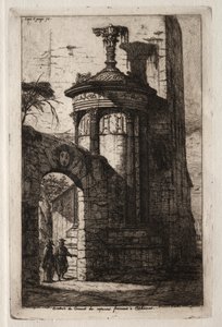 Inngang til det franske kapusinerklosteret i Athen, 1854. av Charles Meryon