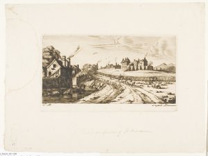 Inngang til forstaden Saint-Marceau, Paris av Charles Meryon