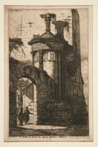 Entr?e du couvent des capucins fran?ais? Athenes (inngang til det franske kapusinerklosteret i Athen) av Charles Meryon