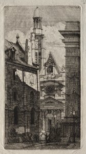 Etsninger av Paris: Kirken St. Stephen of the Mount av Charles Meryon