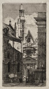 Etsninger av Paris: Kirken St. Stephen of the Mount av Charles Meryon