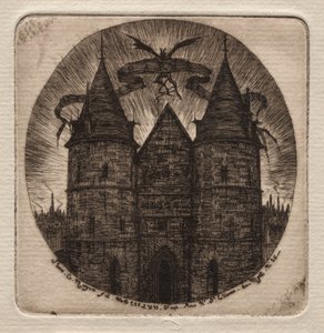 Etsninger av Paris: Old Gate of Justice Palace, 1854. av Charles Meryon