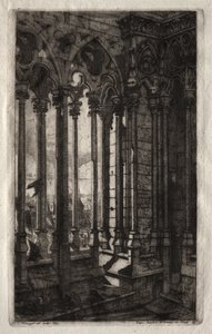 Etchings of Paris: The Gallery of Notre Dame, 1853. av Charles Meryon