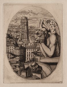 Etsninger av Paris: Gargoylen av Charles Meryon
