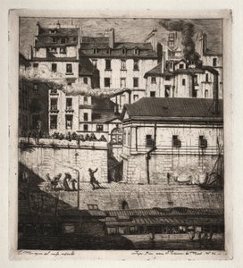 Etchings of Paris: The Mortuary, 1854. av Charles Meryon