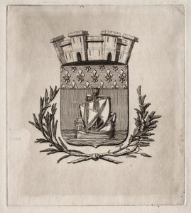 Etchings of Paris: The Symbolical Arms of the City of Paris av Charles Meryon