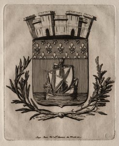 Etchings of Paris: The Symbolical Arms of the City of Paris, 1854. av Charles Meryon