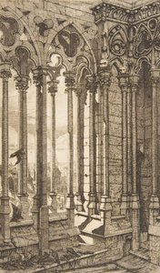 Galleri, Notre-Dame-katedralen, Paris, 1853. av Charles Meryon
