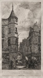 House with a Turret, gate nr. 22 ved School of Medicine, 1861. av Charles Meryon