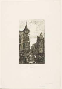 Hus med tårn, nr. 22, rue de l#39;Ecole de Médecine, Paris (kalt Marats tårn) av Charles Meryon