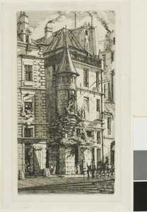 Hus med et tårn, rue de la Tixéranderie av Charles Meryon