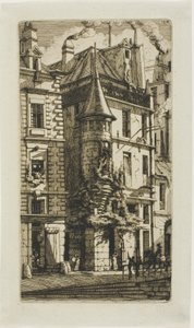Hus med et tårn, rue de la Tixéranderie av Charles Meryon