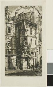 Hus med et tårn, rue de la Tixéranderie, Paris av Charles Meryon