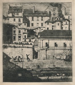 La Morgue 3rd State, 9 18 x 8 18 tommer, 1854, 1927 av Charles Meryon
