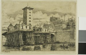 Notre-Dame Pump, Paris av Charles Meryon