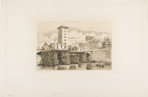 Notre Dame pumpe, Paris av Charles Meryon