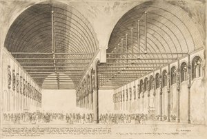Salle des Pas-Perdus ved det tidligere Palais de Justice Forkammeret til Palais de Jus..., 1855. av Charles Meryon