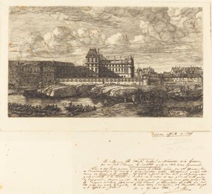 Det gamle Louvre, fra et maleri av Zeeman, 1651 av Charles Meryon