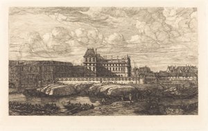 Det gamle Louvre, fra et maleri av Zeeman, 1651 av Charles Meryon
