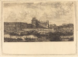 Det gamle Louvre fra et maleri av Zeeman, 1651 (Det gamle Louvre, fra et maleri av Zeeman, l651) av Charles Meryon