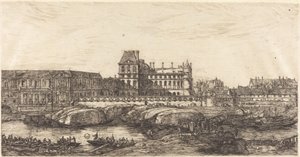 Det gamle Louvre, fra et maleri av Zeeman, 1651 av Charles Meryon