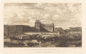 Det gamle Louvre, fra et maleri av Zeeman, 1651 av Charles Meryon