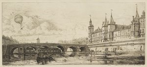 Le Pont-Au-Change (etsing) av Charles Meryon