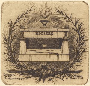 Molières grav, på Père-Lachaise kirkegård, Paris av Charles Meryon
