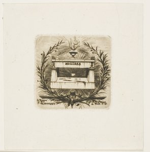 Molières grav, Père-Lachaise kirkegård, Paris av Charles Meryon