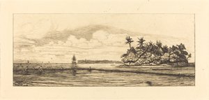 Oseania, øyer i Uvea (Wallis); Peche aux palmes, 1845 (Oceania: Fiske, nær øyer med palmer i Uea- eller Wallis-gruppen) av Charles Meryon