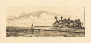 Oseania, småøyer ved Uvea (Wallis); Fiske med palmer, 1845