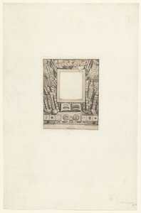 Omliste for portrett av Armand Guéraud Innrammingsprosjekt for portrettet av Armand Guérard av Charles Meryon